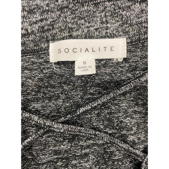 Socialite Gray Long Sleeve V-Neck Sweater Dress - Picture 4 of 4